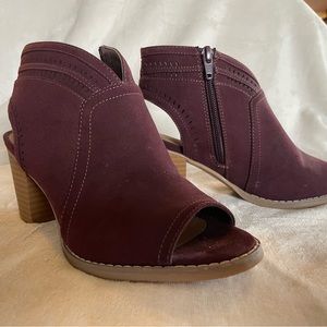Burgundy booties